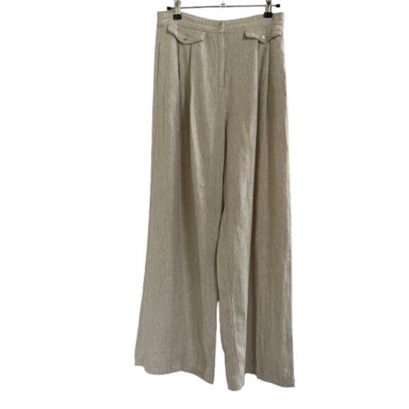 Anthropologie x Sovere Linen Wide Leg Pleated Pants Trousers Small 4-6 - Picture 3 of 16